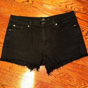 7 for all mankind black cutoff jean shorts - size 30